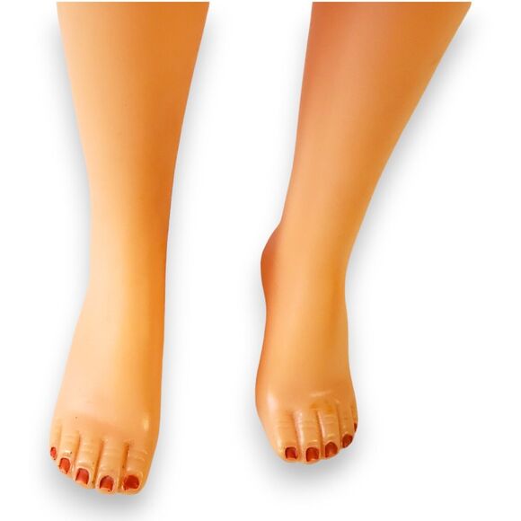 Vintage 18" Doll Hard Plastic Sleep Eyes Blonde Curls 1950s-60s Glamour Dress - Picture 6 of 16